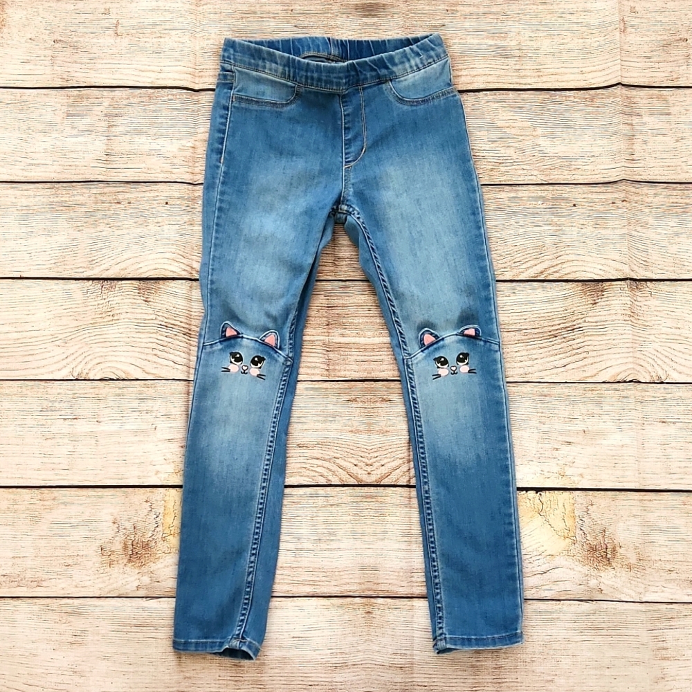 H&M kitty cat jean jeggings Size 7